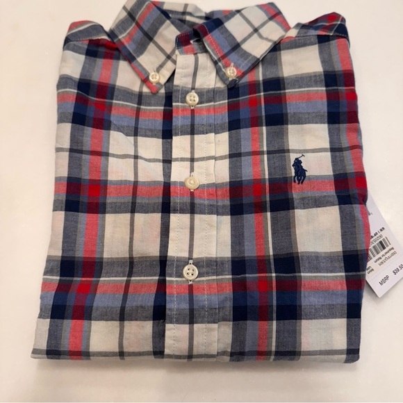 Ralph Lauren Boys Short Sleeve Plaid Shirt 100% Cotton Size 4 NWT - Picture 9 of 9